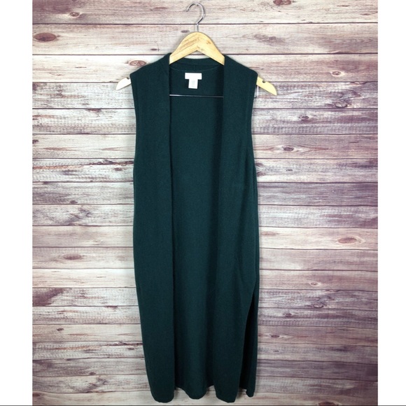 St. Tropez Jackets & Blazers - St. Tropes West • Green 100% Cashmere Duster Vest